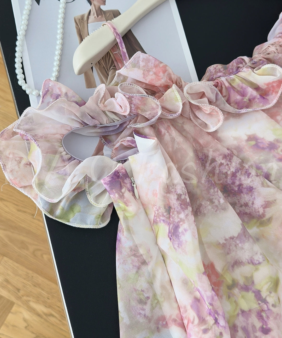 Lavender Ombre Floral Tiered Chiffon Maxi Dress[Available Now]
