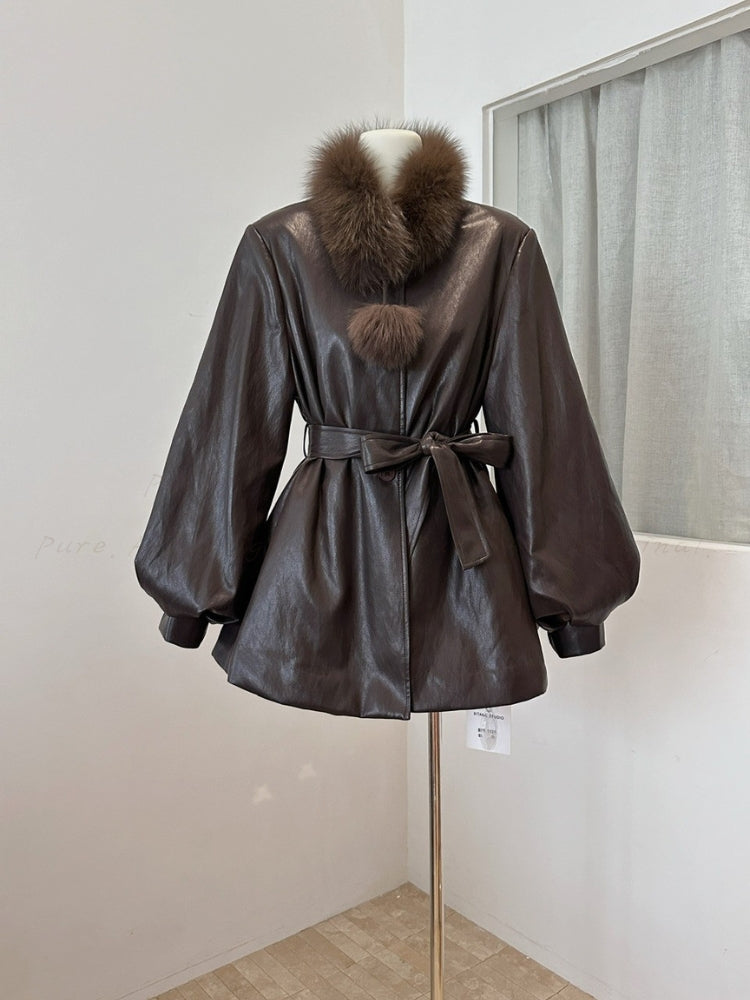 Leather-Style Outerwear Jacket