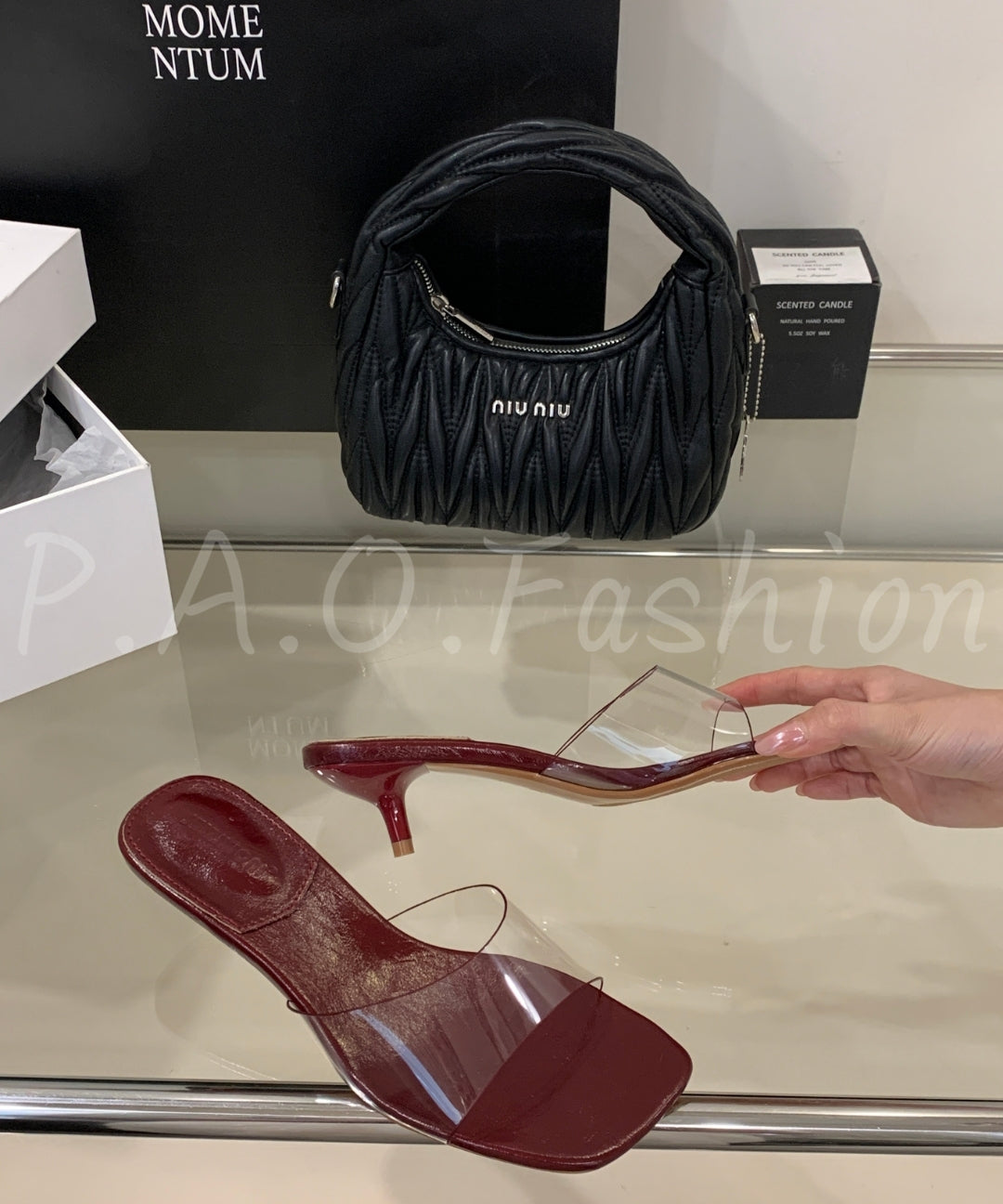Clear Strap Low Heel Slide Sandals