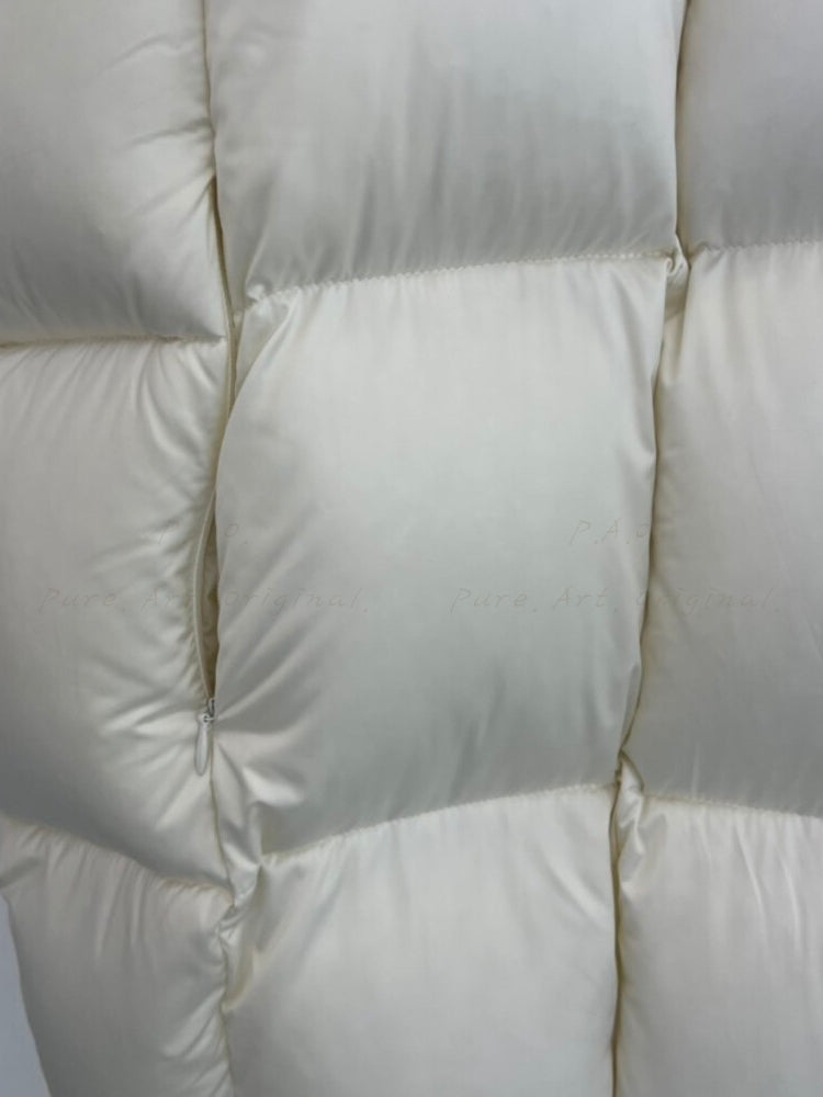 Puffer Satin Mid-Length Down Jacket