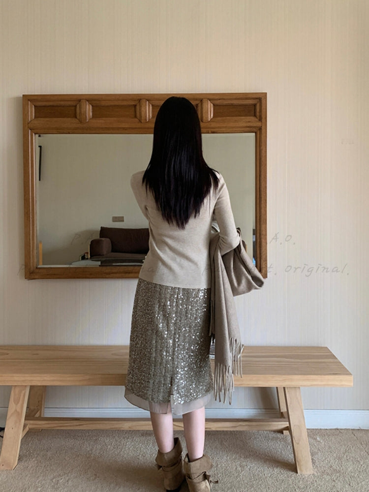 Luxe Aura Midi Skirt