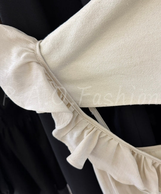 Ruffle V-Neck Mermaid Dress