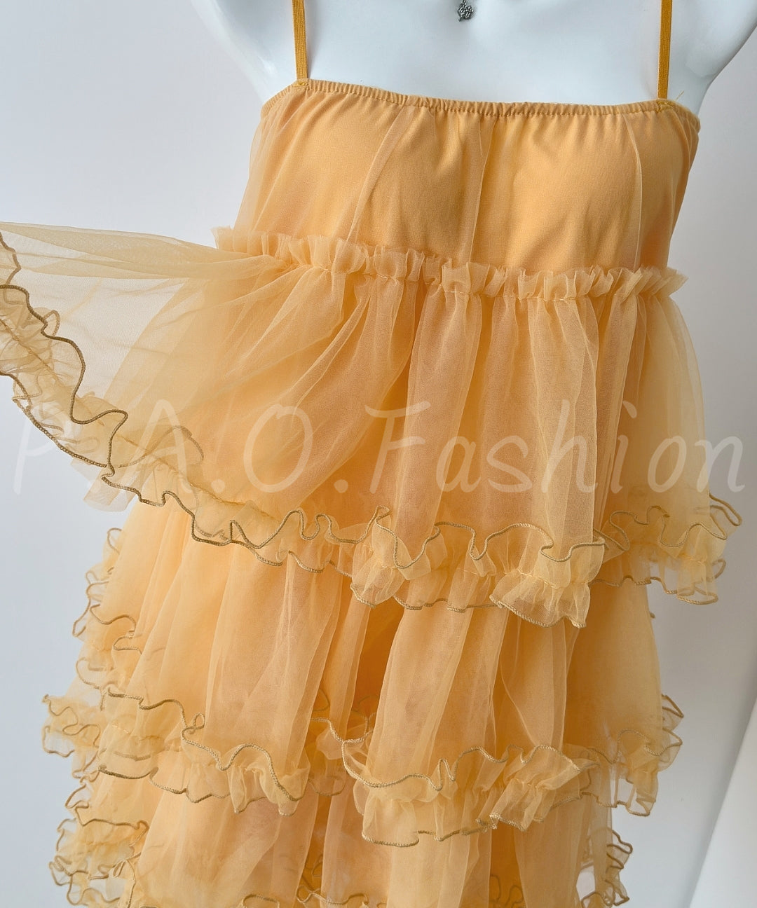 Soft Mesh Tiered Ruffle Mini Slip Dress[Available Now]