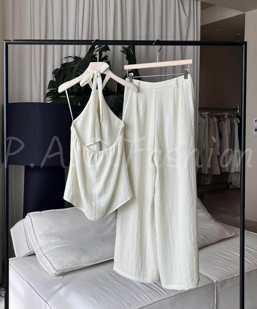 Halter Tie Wide-Leg Pants Set[Available Now]
