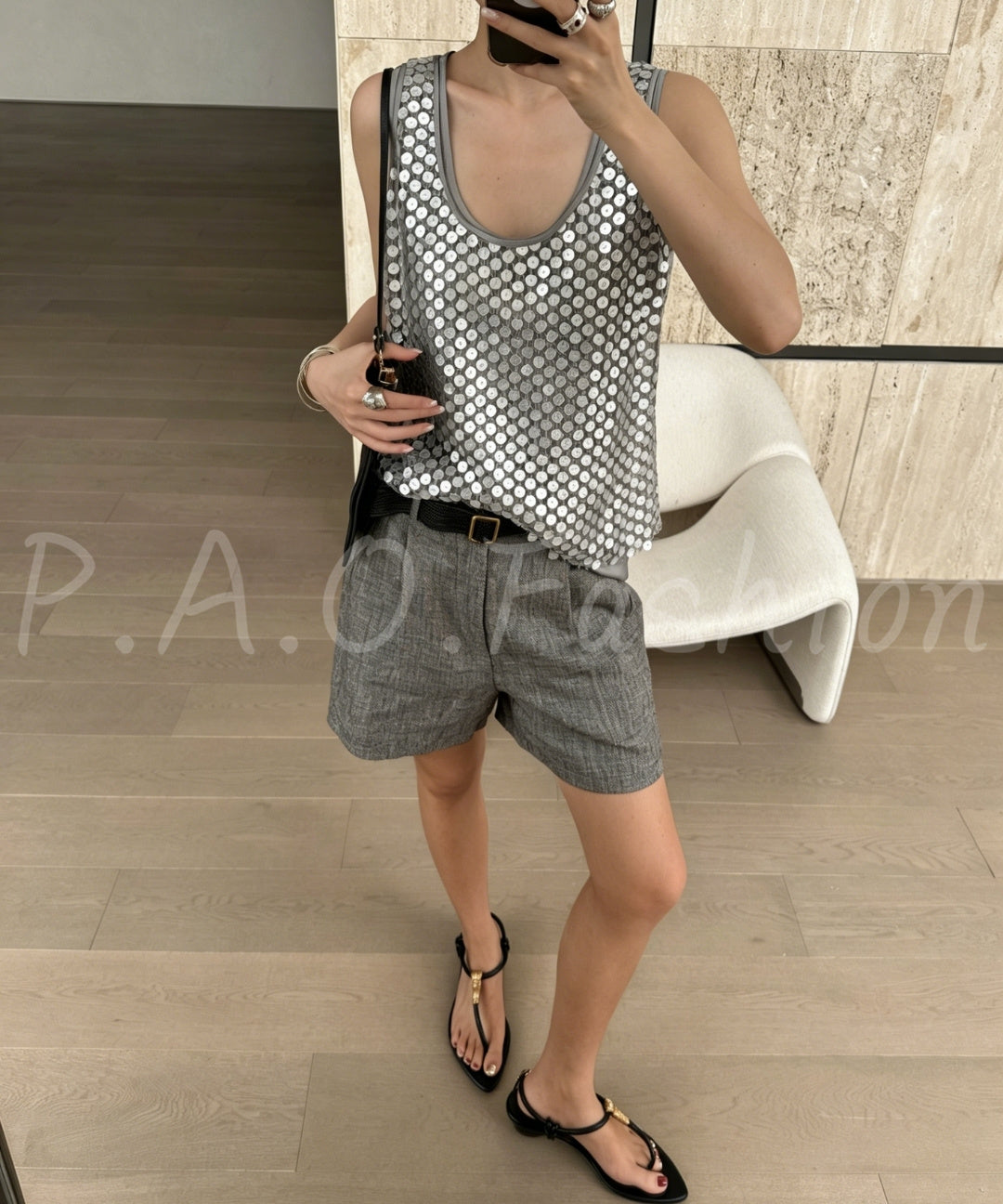 Sequin Layered Sleeveless Tank