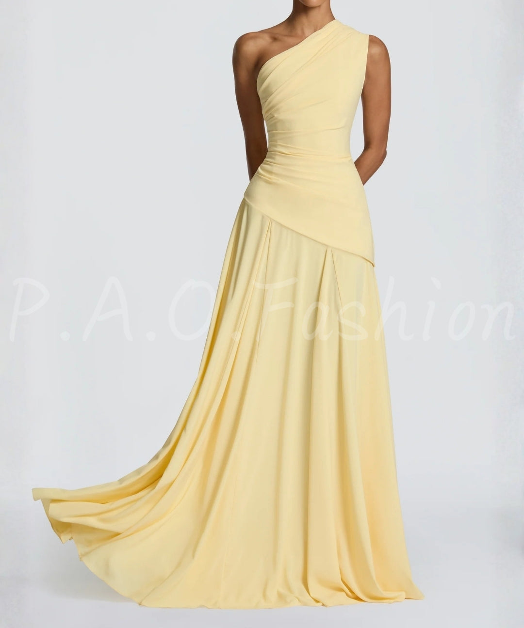 One-Shoulder Draped Evening Gown[Available Now]