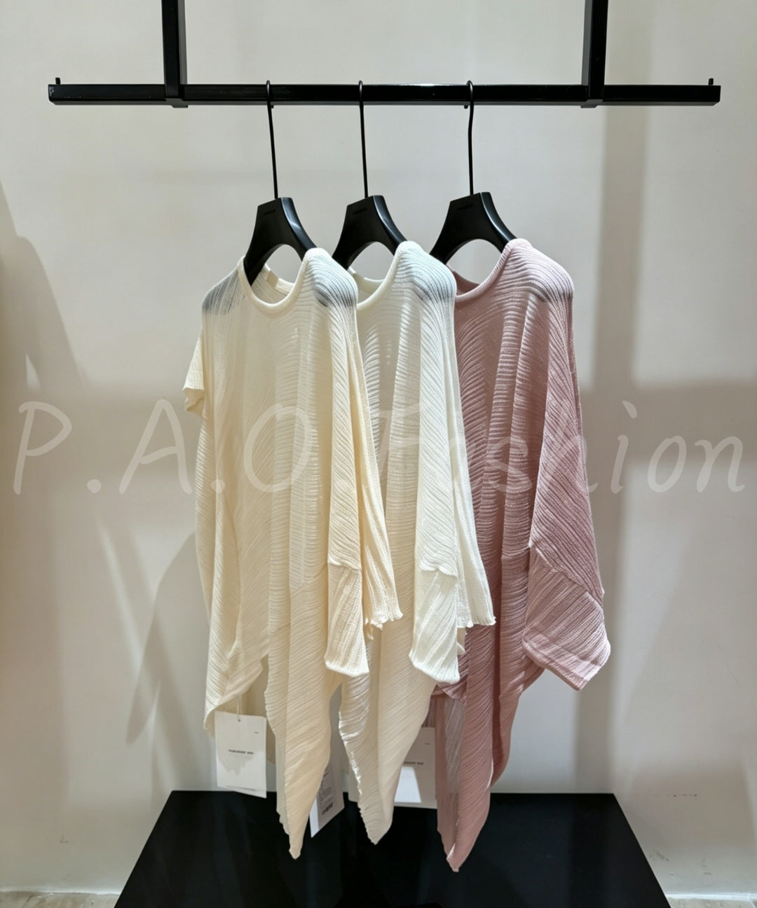 Sheer Tencel Off-Shoulder Knit Top