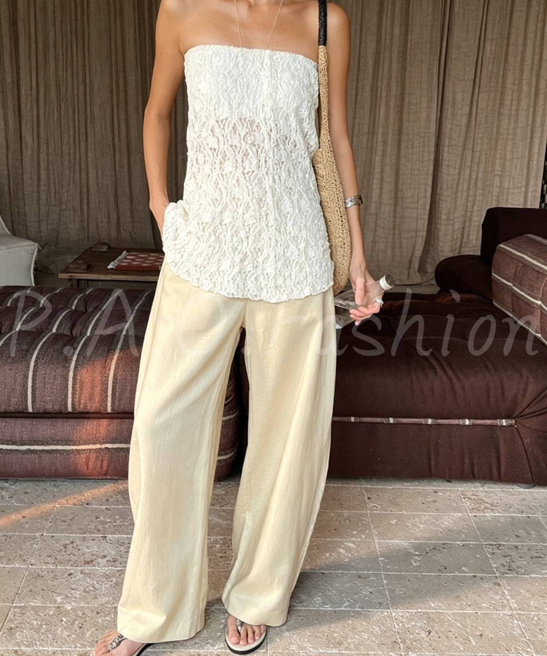 Linen-Blend Relaxed Wide-Leg Pants[Available Now]
