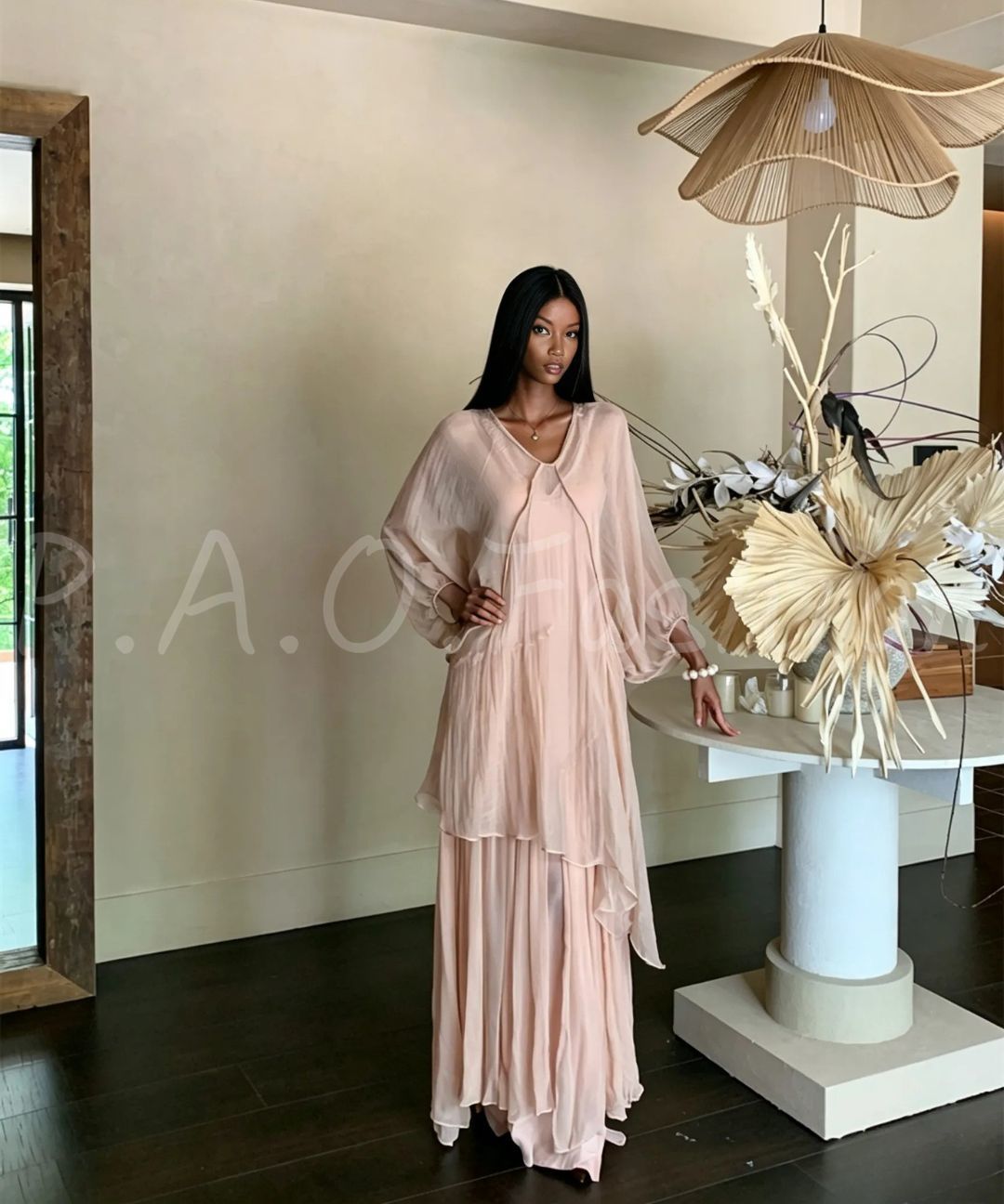 Ethereal Sheer Cardigan & Mermaid Maxi Dress Set