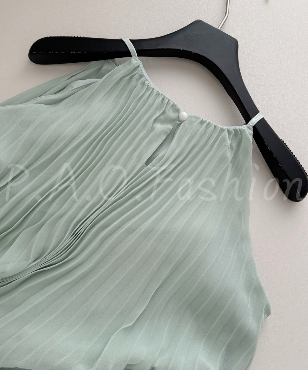 Halter Pleated Chiffon Top & Maxi Skirt Set[Available Now]