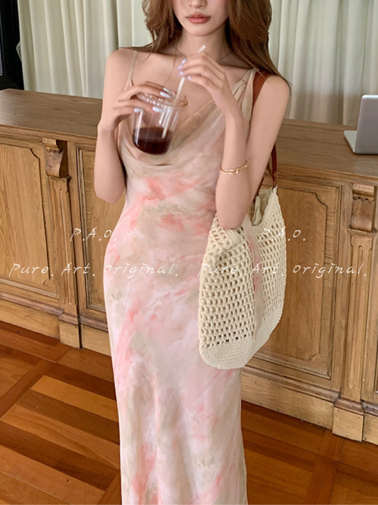 ELARA CHIFFON PRINT MERMAID MAXI DRESS