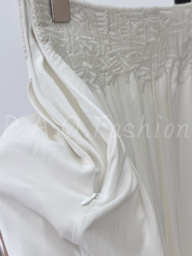 French Resort Flowing A-Line Maxi Skirt