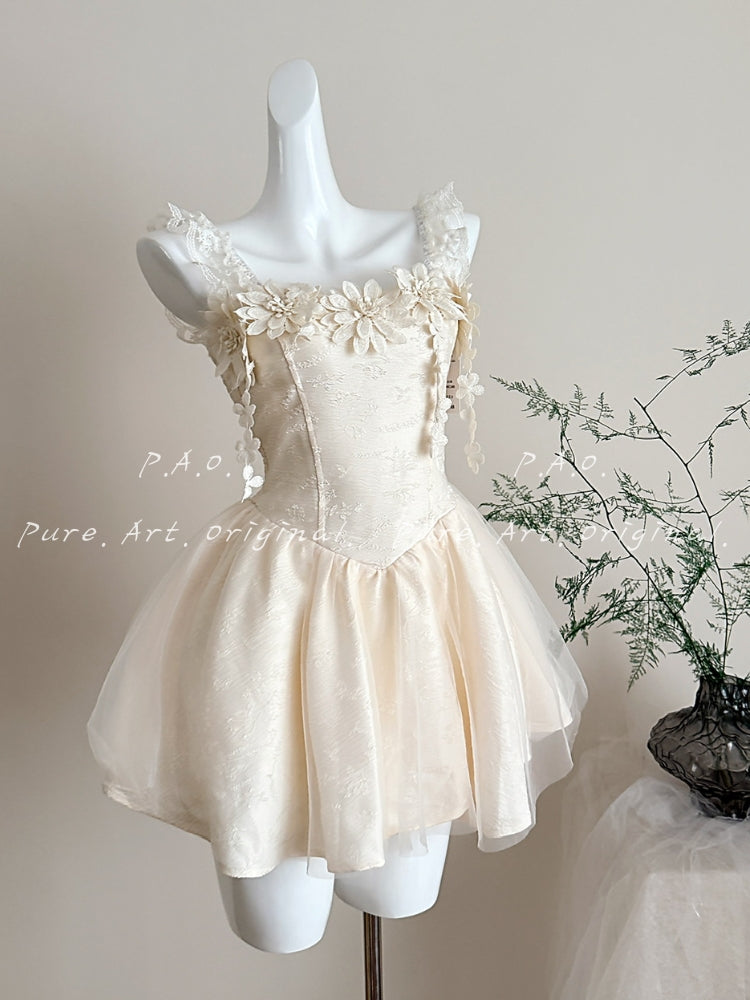 ARABELLA BALLETCORE FLORAL MINI DRESS