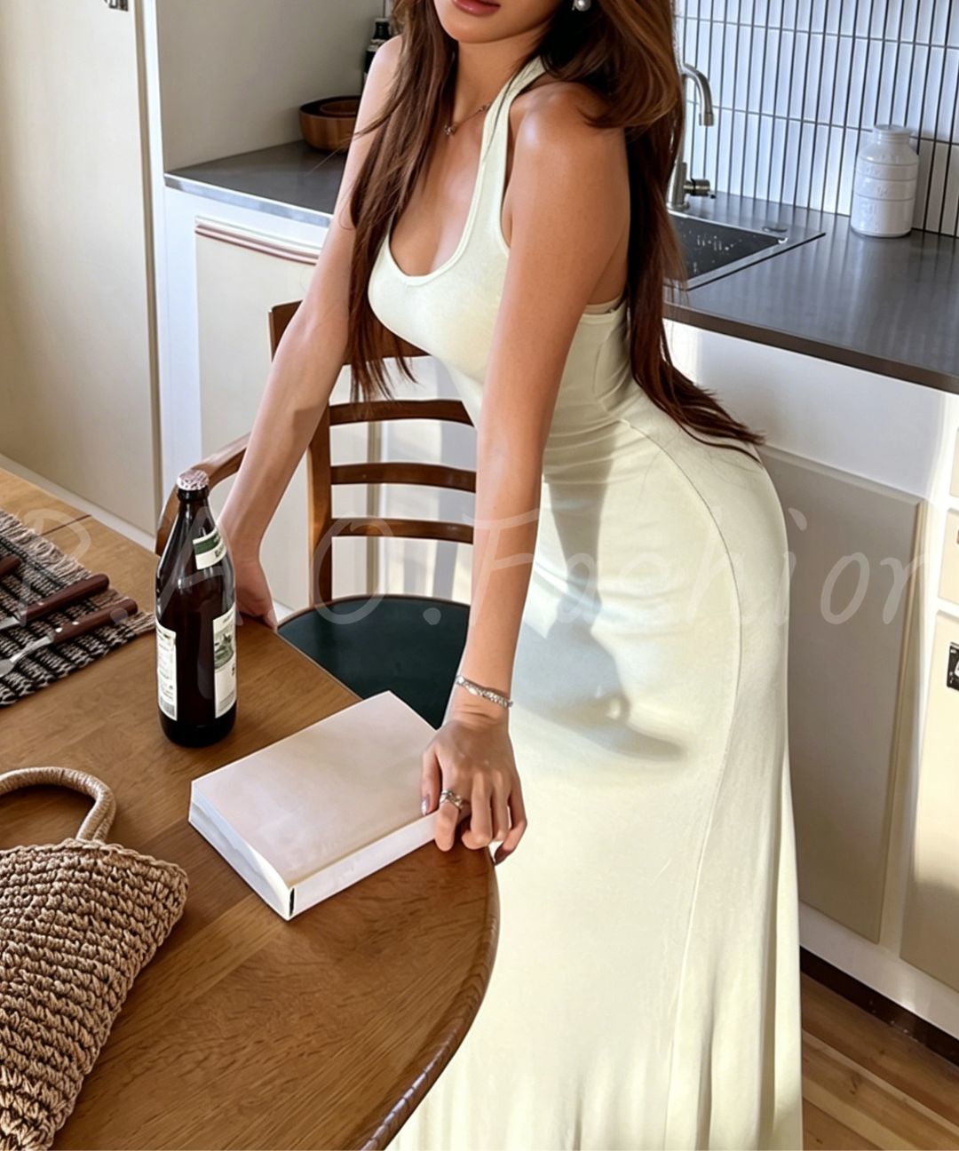Ribbed Halter Mermaid Maxi Dress