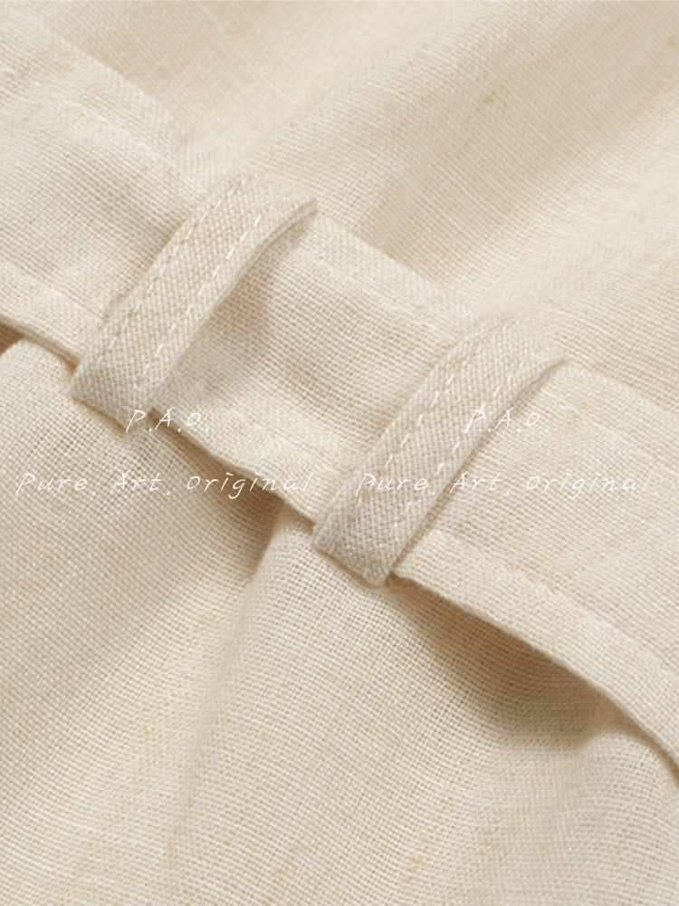 Minimal Linen-Feel Two-Piece Set
