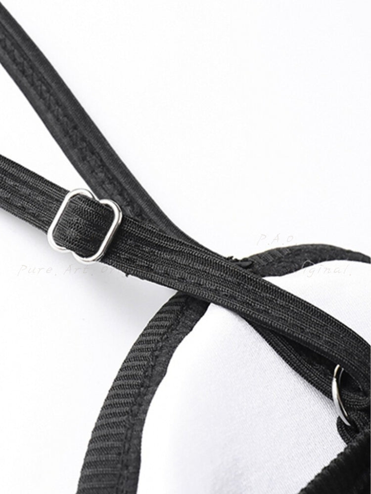 Bow Print 3-Piece Swimsuit Set