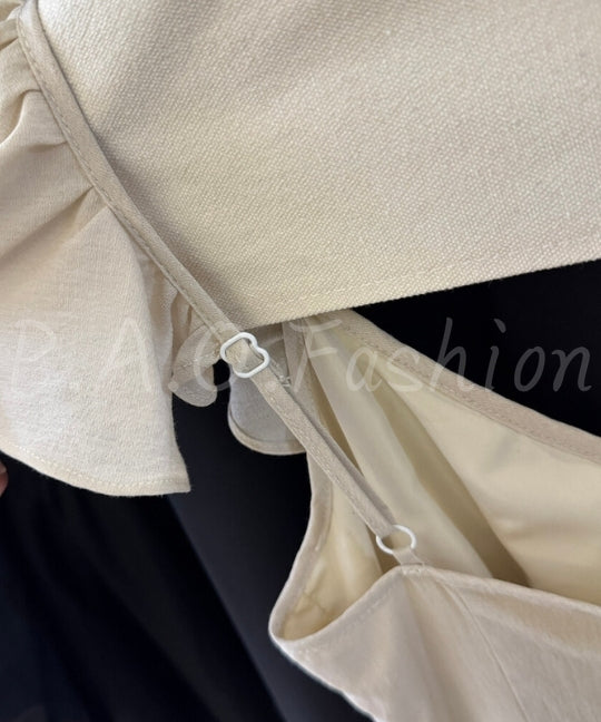 Ruffle V-Neck Mermaid Dress