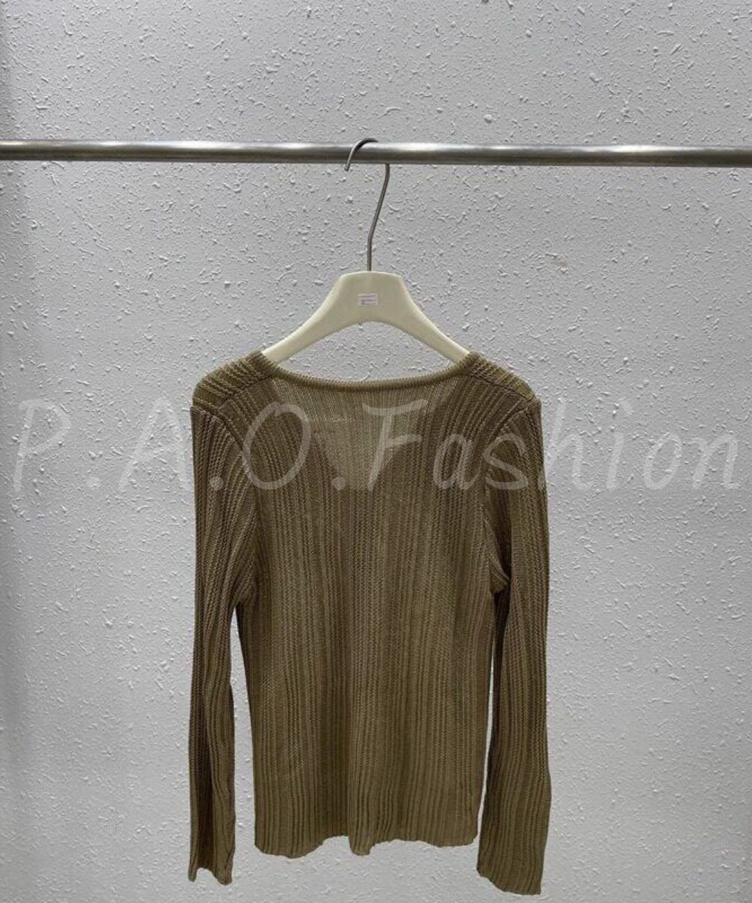 Ribbed V-Neck Button Knit Cardigan