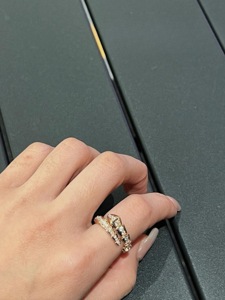 Snake-Shaped Crystal Ring