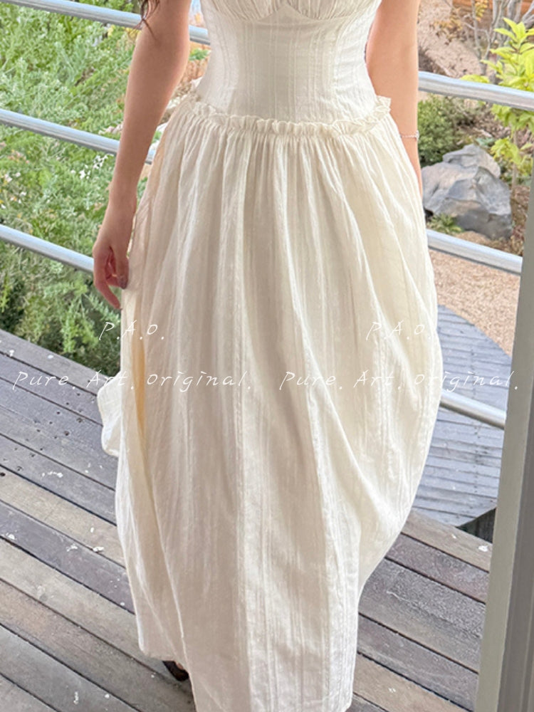 French Corset Waist Maxi Dress
