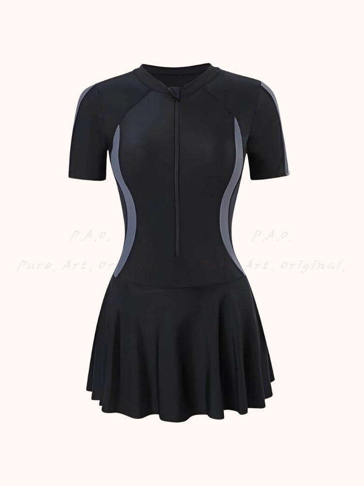 Front Zip One-Piece Swimsuit