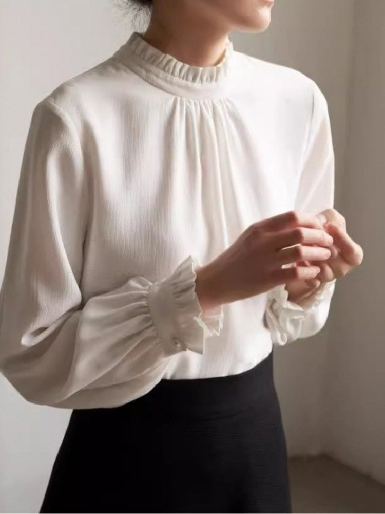 Ruffle Trim Layering Blouse