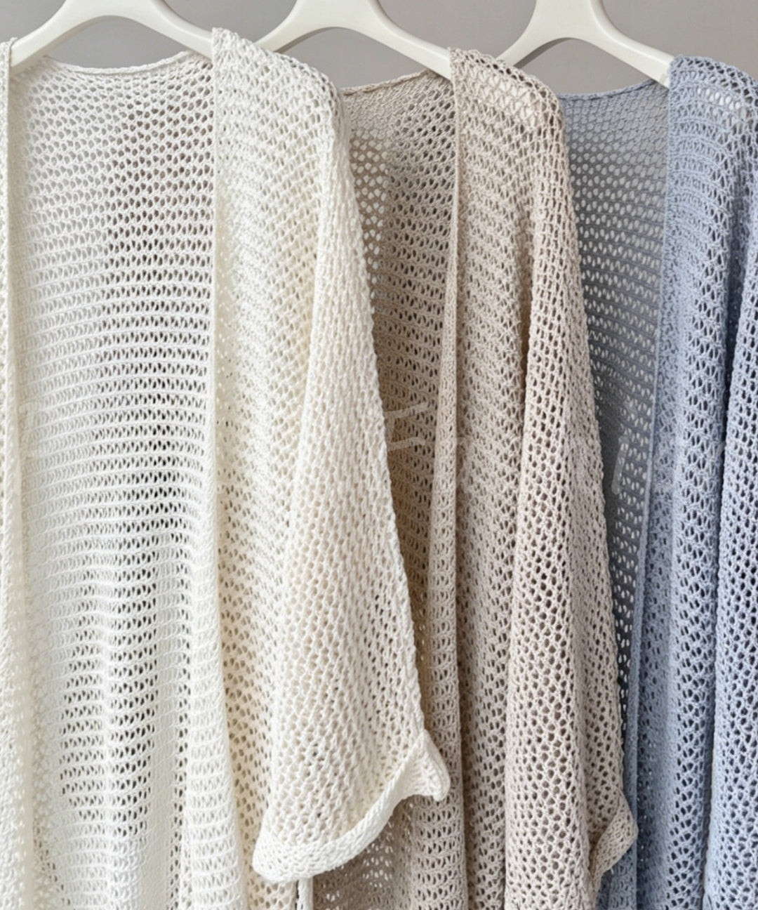 Linen Blend Open-Knit Tie Cardigan