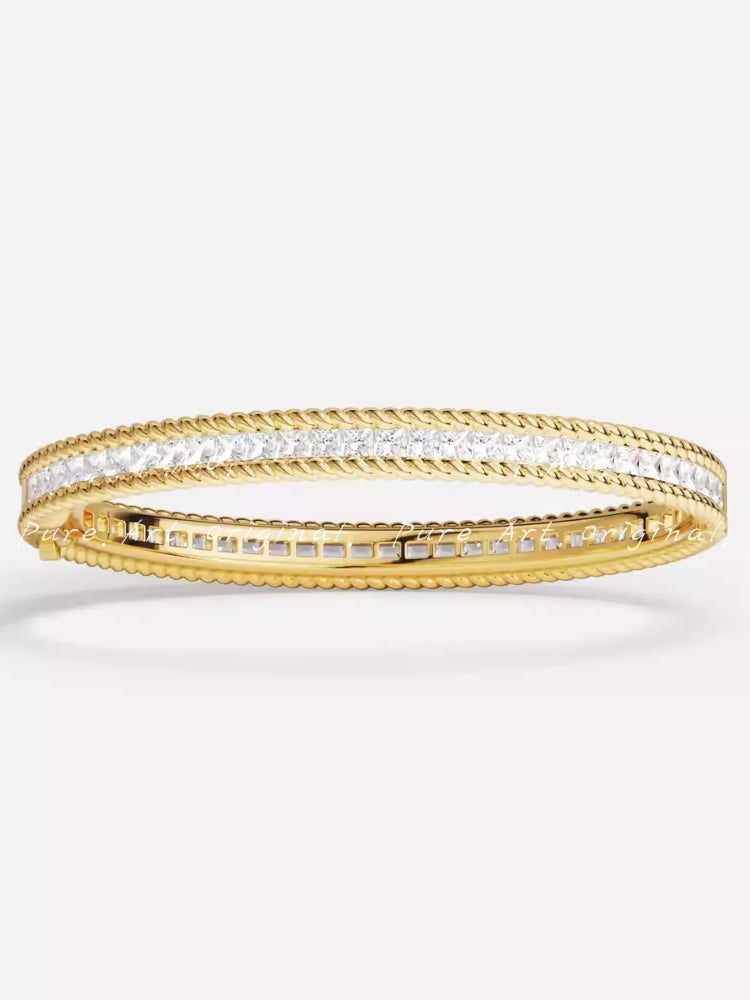 Diamond Twist Gold Bangle