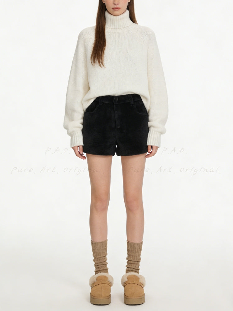 Vintage Knit Fuzzy Shorts