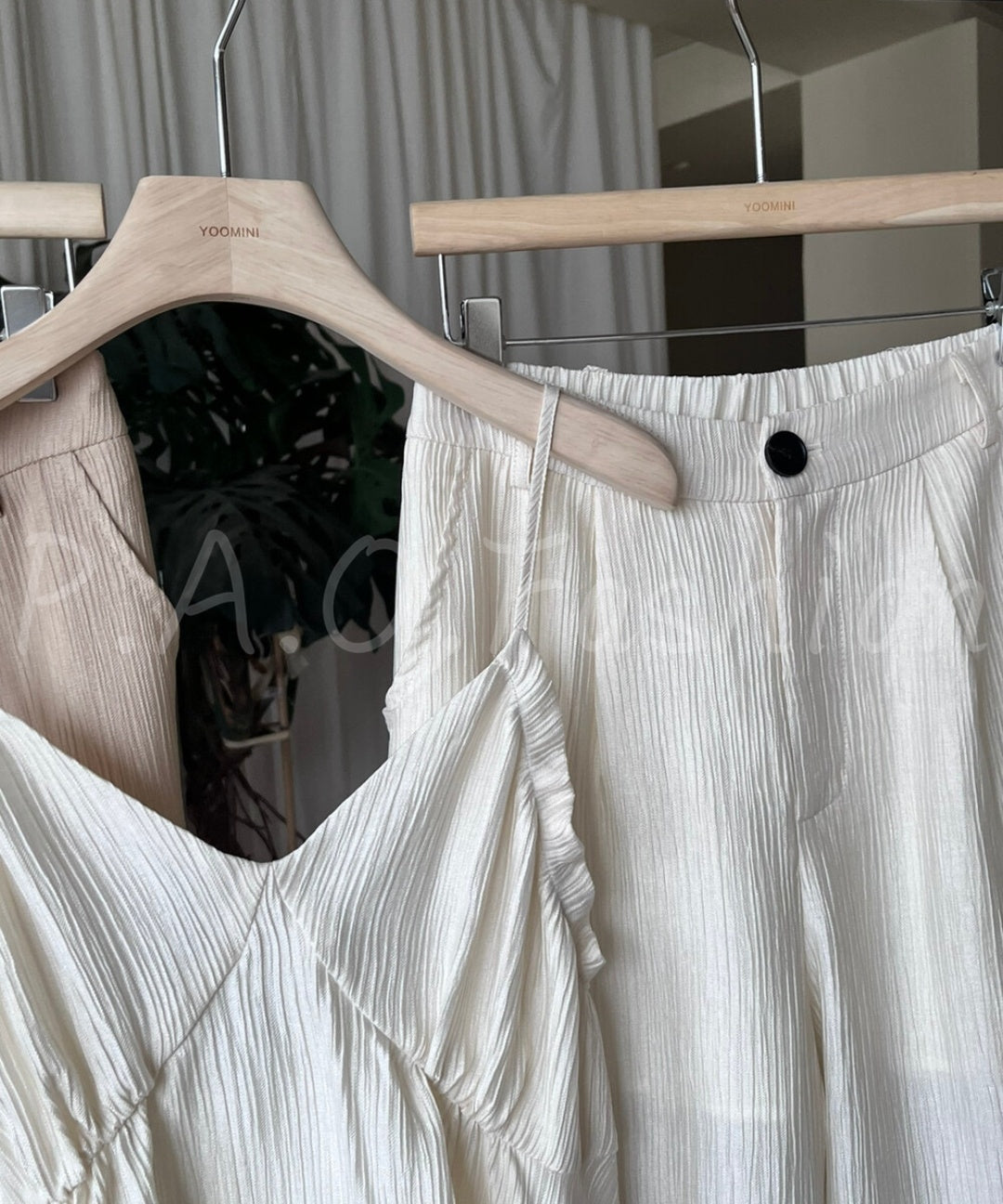 Asymmetrical V-Neck Spaghetti Strap Wide-Leg Two-Piece Set