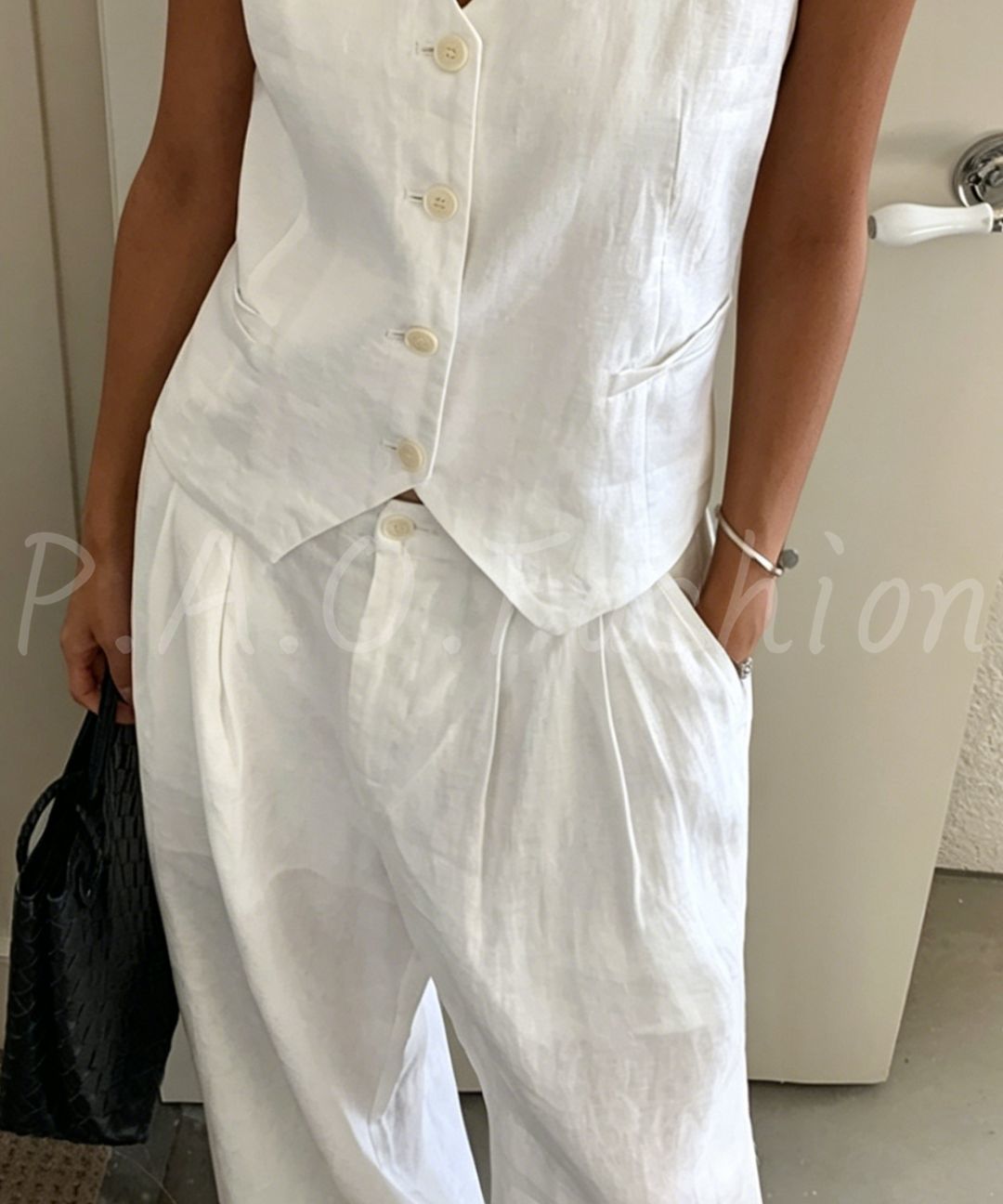 Tailored Vest & Wide-Leg Pants Set