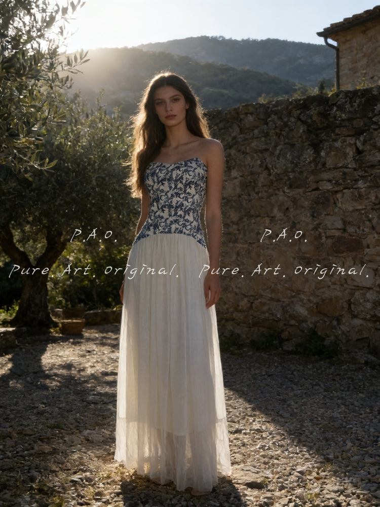 ELARA CORSET TULLE MAXI DRESS
