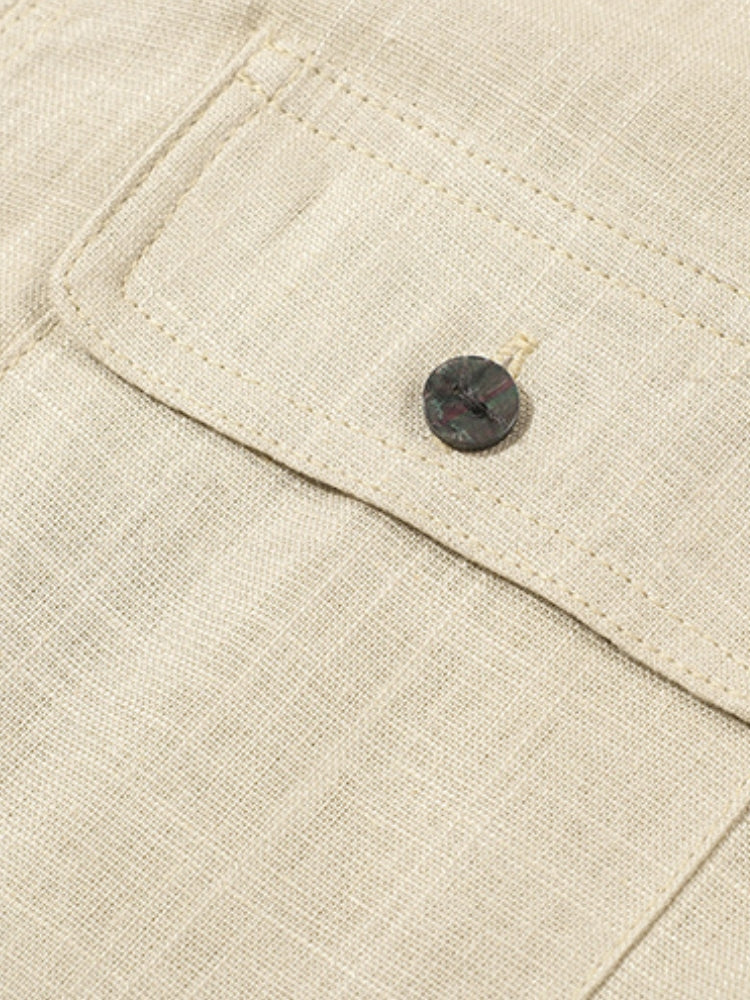 Linen Shirt & Wide-Leg Trousers Two-Piece Set