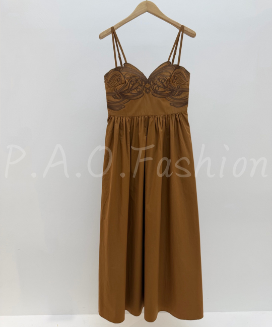 Bohemian Embroidered Cotton Midi Dress[Available Now]