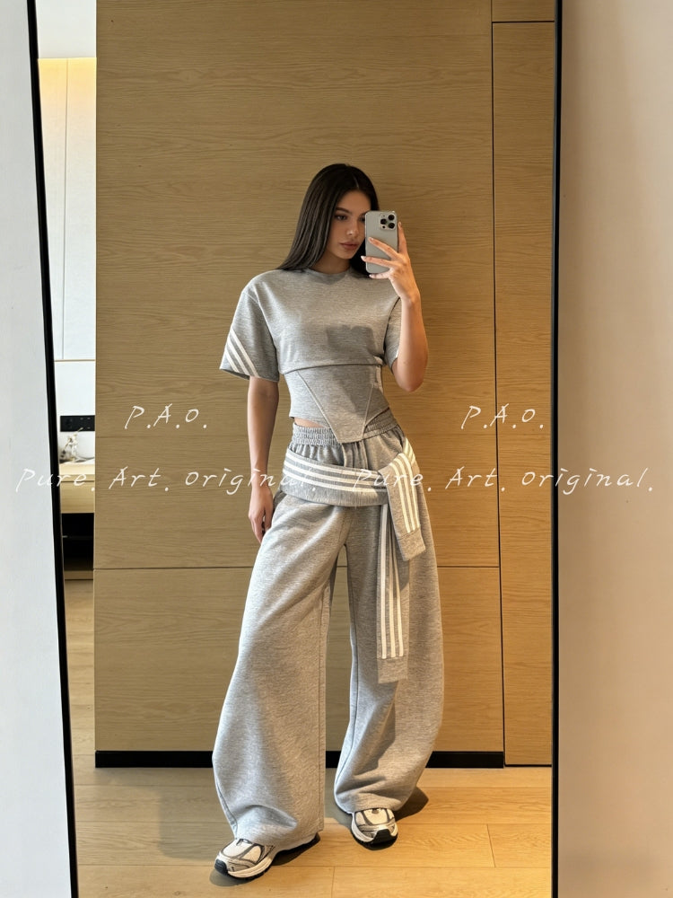 Striped Accent Casual Set