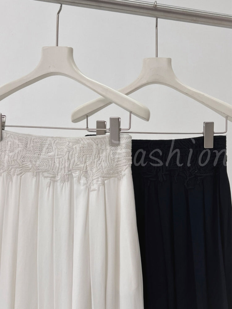 French Resort Flowing A-Line Maxi Skirt