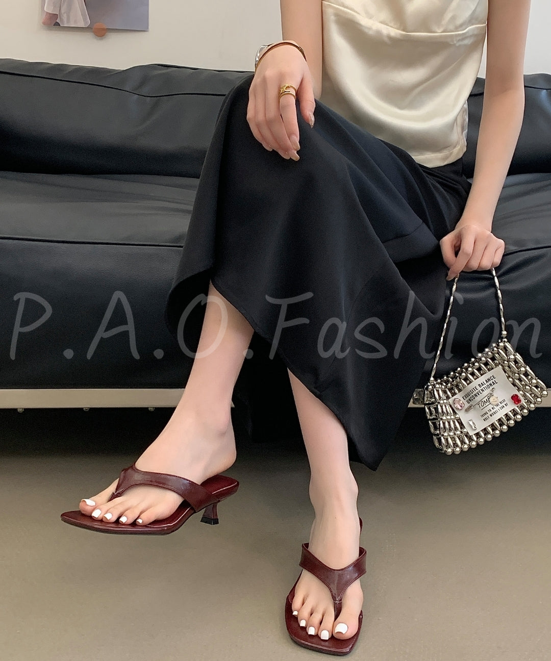 Minimal Thong Kitten Heel Sandals