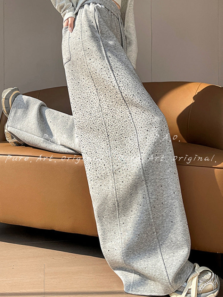 Rhinestone Wide Leg Pants