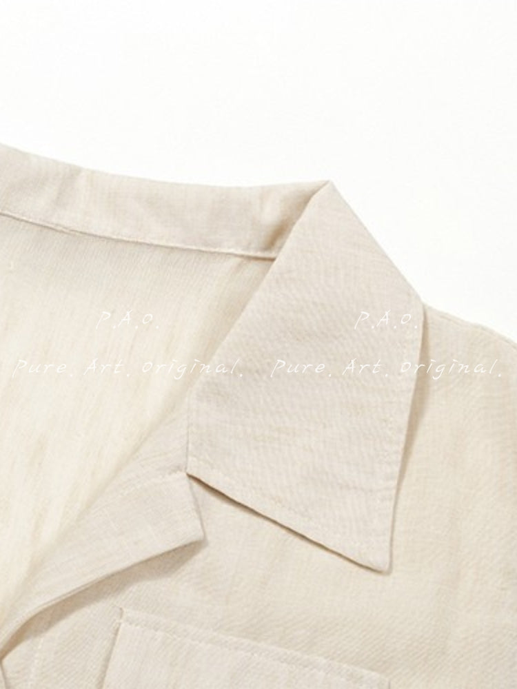 Minimal Linen-Feel Two-Piece Set
