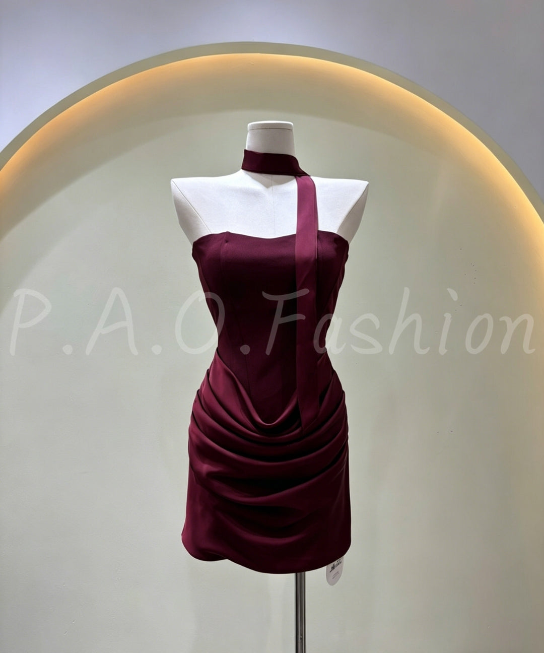 Satin Halter Bandeau Dress[Available Now]