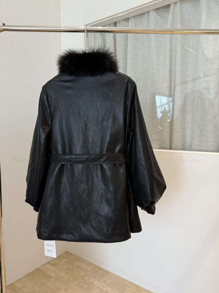 Leather-Style Outerwear Jacket