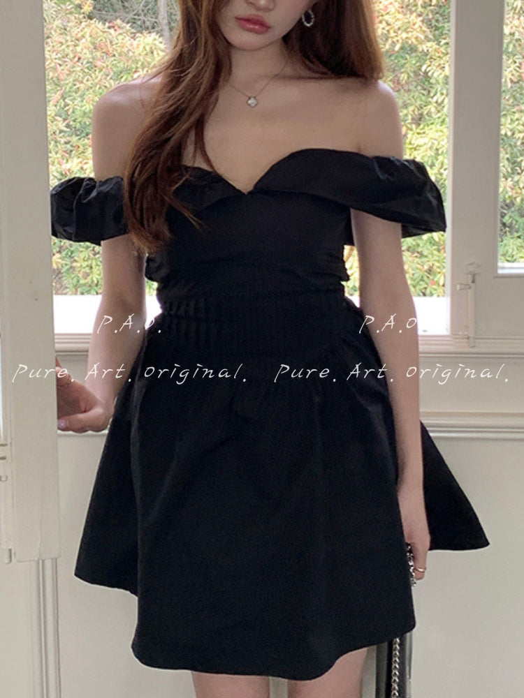 Hourglass Puff Mini Dress