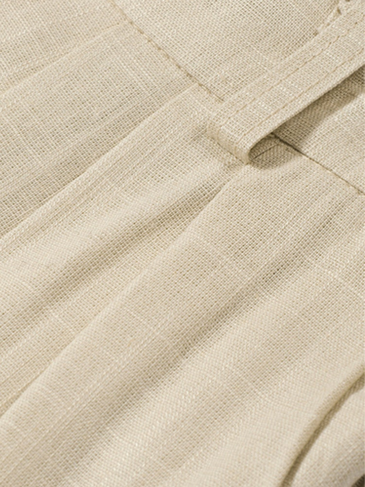 Linen Shirt & Wide-Leg Trousers Two-Piece Set