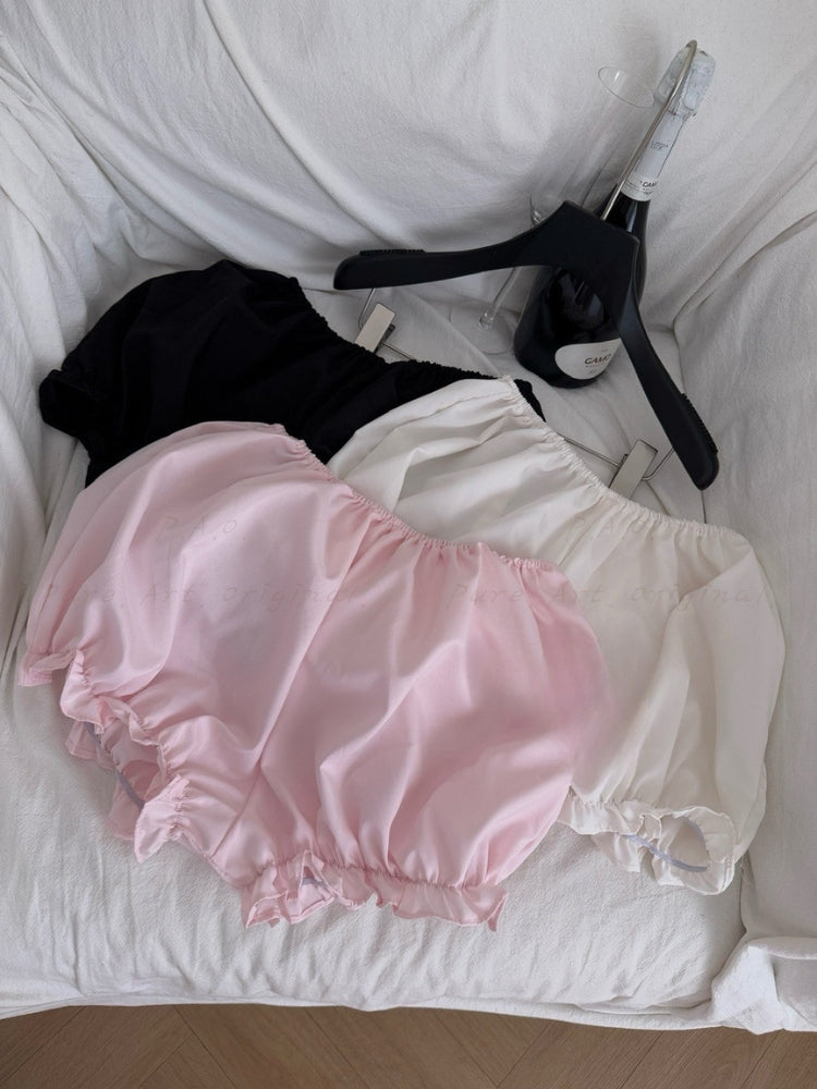 Rhinestone Corset Strapless Puff Mini Dress