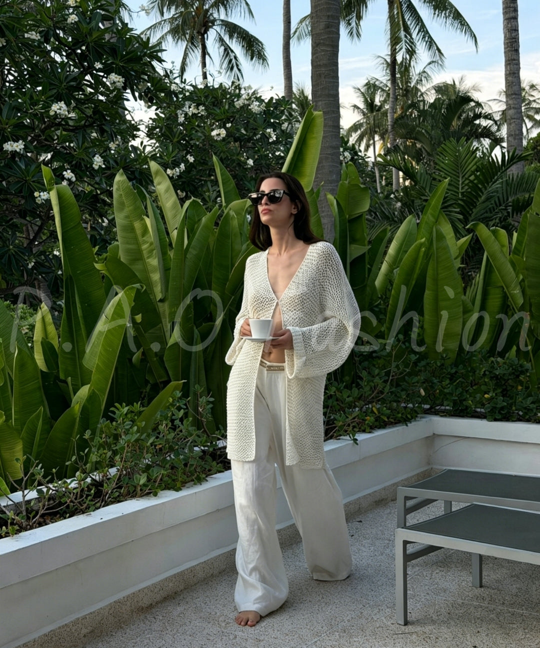Embroidered Linen Wide-Leg Pants