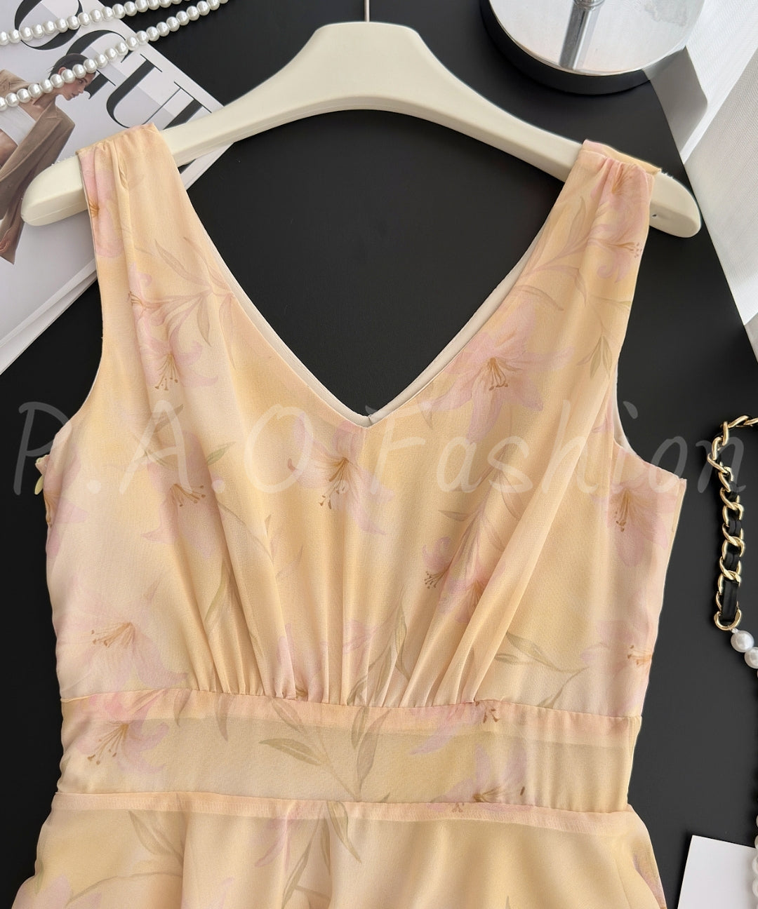 Lily Print Chiffon Tiered Maxi Dress[Available Now]