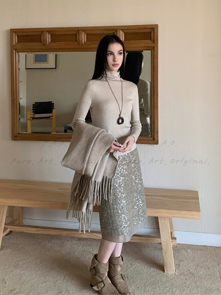 Luxe Aura Midi Skirt