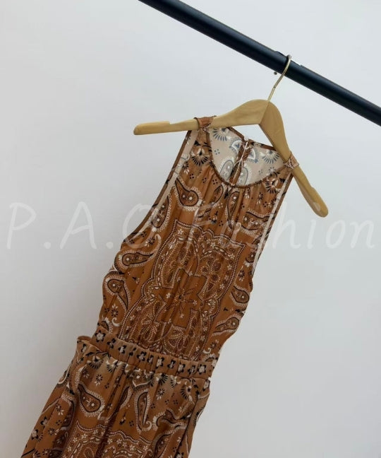 Paisley Print Halter Midi Dress[Available Now]