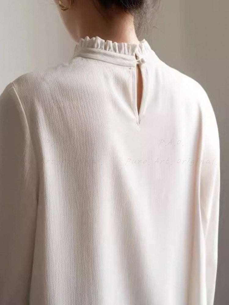 Ruffle Trim Layering Blouse