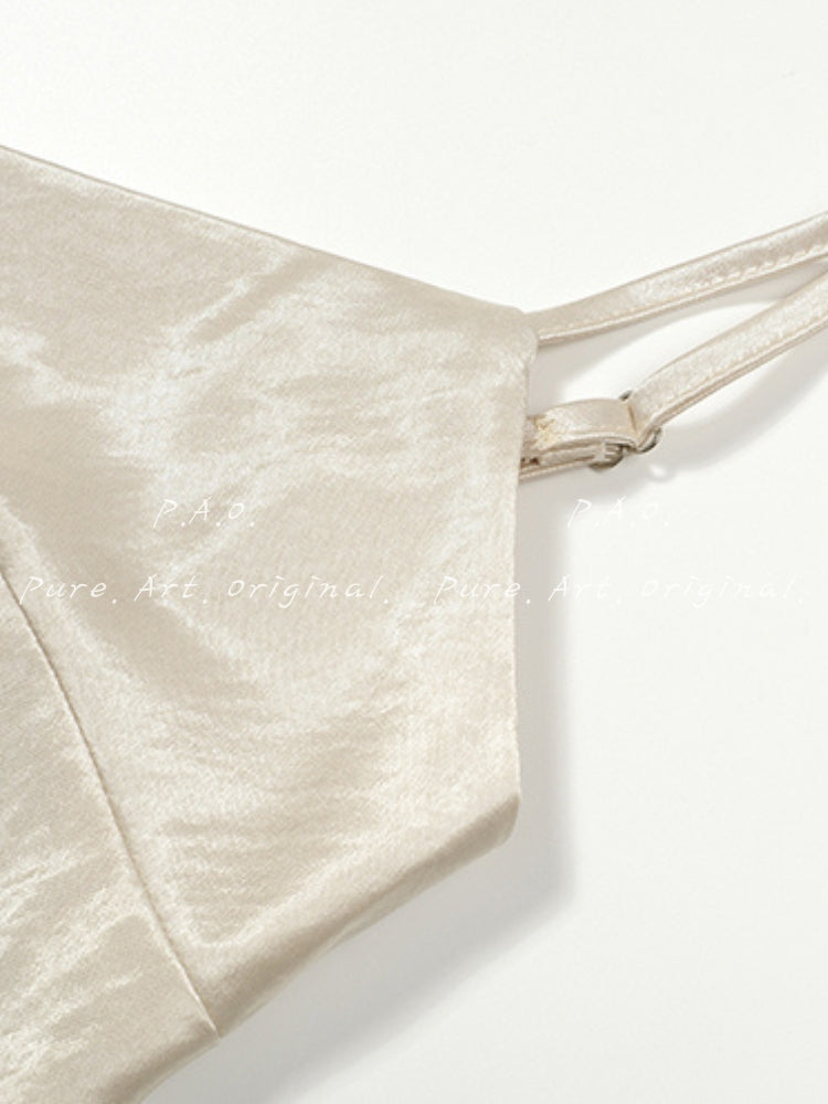 Satin Cowl Neck Maxi Dress